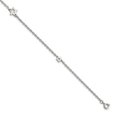 Chisel Stainless Steel Polished Stars 9 inch Anklet Plus 1 inch Extension